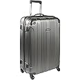 Kenneth Cole REACTION Out of Bounds Lightweight Hardshell 4-Wheel Spinner Luggage, Charcoal, 28-Inch Checked