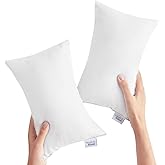 Small Pillow Mini Pillow for Travel 2 Pack, 11" x 7" Tiny Pillows with Name Tag, Travel and Sleep, Small Rectangular for Neck, Lumbar, Back, Pet Dogs, White
