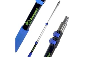 EVERSPROUT 1.5-to-3 Foot Telescopic Extension Pole | Lightweight Sturdy Aluminum Handle | Easy to Use Flip-Tab Lock Mechanism | Twist-On Metal Tip Works for Squeegee, Duster, Paint Roller (Pole only)