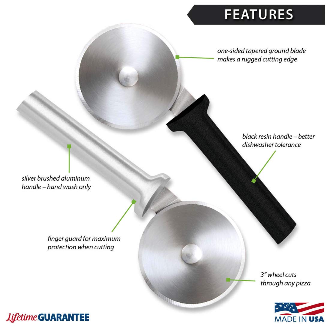 Rada Cutlery R121 Pizza Cutter with Aluminum Handle by Rada Cutlery