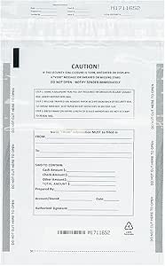 Deposit Bags Security Pocket Bank 9 Inch X 12 Inch (White, 100 Pack