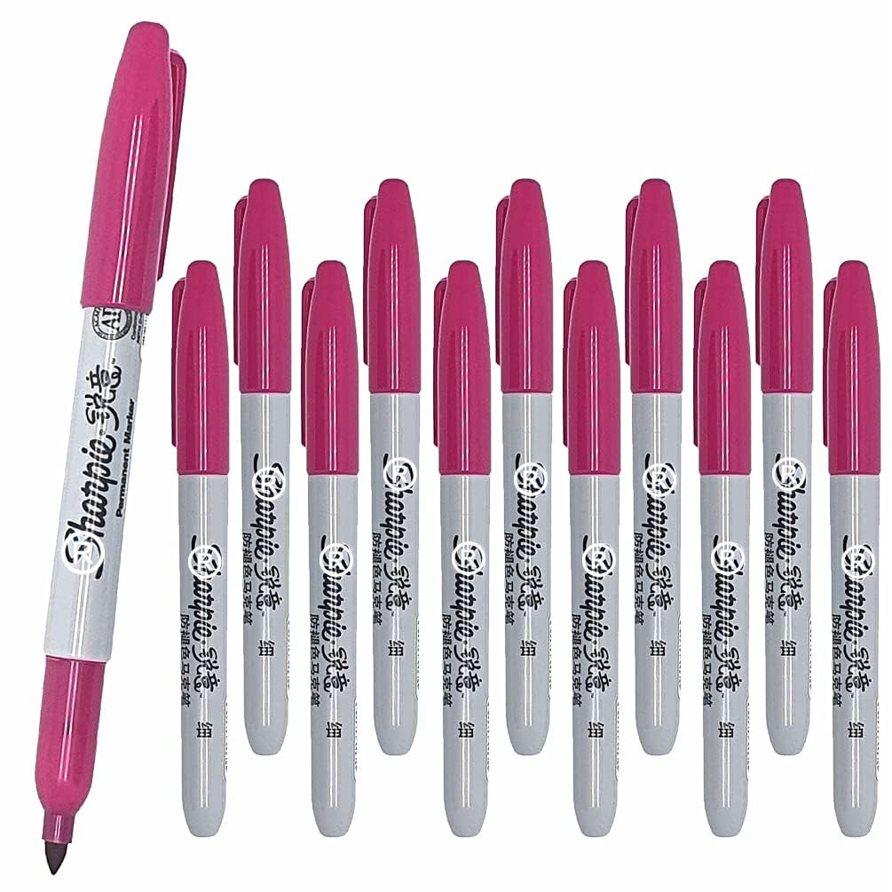 12 x Sharpie Permanent Marker Pens | Fine Point | for Metal, Paper and Plastic | Purple [ASIA IMPORT]
