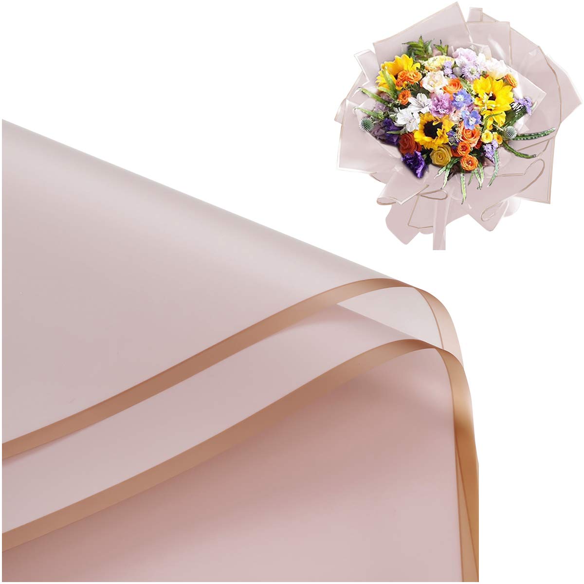 Qchomee 20 Pcs Waterproof Flower Wrapping Paper Matte Flower Packaging Paper Floral Bouquet Gift Packaging Supplies 22.5x22.5'', Gift Box Wrapping Paper, Black, Wine Red