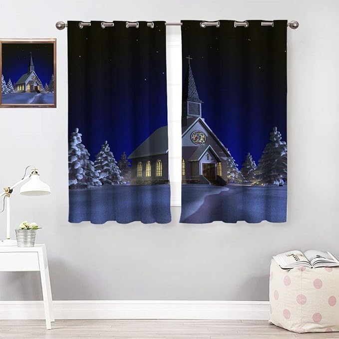 Amazon.com: sheetsare Christmas Blackout Curtains Christmas Pattern