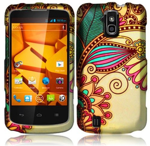 ZTE Force N9100  Boost Mobile  Sprint  Phone Case Accessory Royal Flower Hard Snap On Cover with Free Gift Apl
