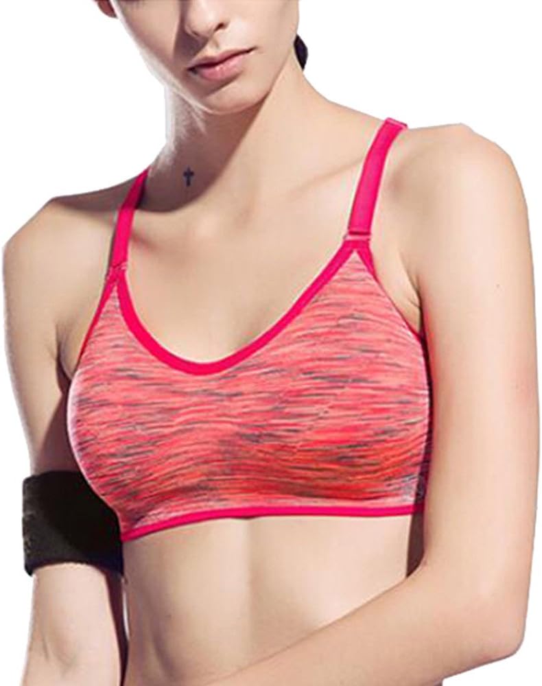 SSMENG Sports Bra for Women, Running Stretch High Impact Support Racerback Workout Top Vest Bras