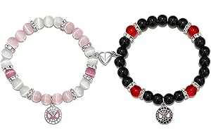 GINAZL TV Girl Spider Kitty Gwen Corpse Bride Matching Bracelets Couples Bracelet for Women Teen Girls Couples Christmas Gifts Couples Bracelet Long Distance Realationship Gifts for Gf Bf Bff Bestie