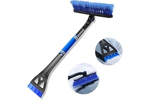 Kairiyard Ice Scrapers for Car Windshield, Upgraded 31 Inch Snow Scraper and Brush Combo Extendable 360° Pivoting Ice Snow Removal Tool for Car, Truck, SUV, Christmas(Blue)