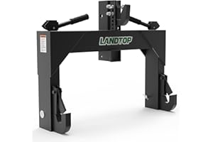 LANDTOP 3 Point Quick Hitch with 2-Inch Receiver Hitch, 3000 LBS Lifting Capacity, Compatible with Category 1 Tractors and Category 1 & 2 Attachments, 5 Level Adjustable Bolt, Black
