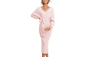 Virmoku Fall Winter Maternity Nursing Dress 2025 Sweater for Women Wedding Guest Dress Baby Shower Photoshoot Outfits