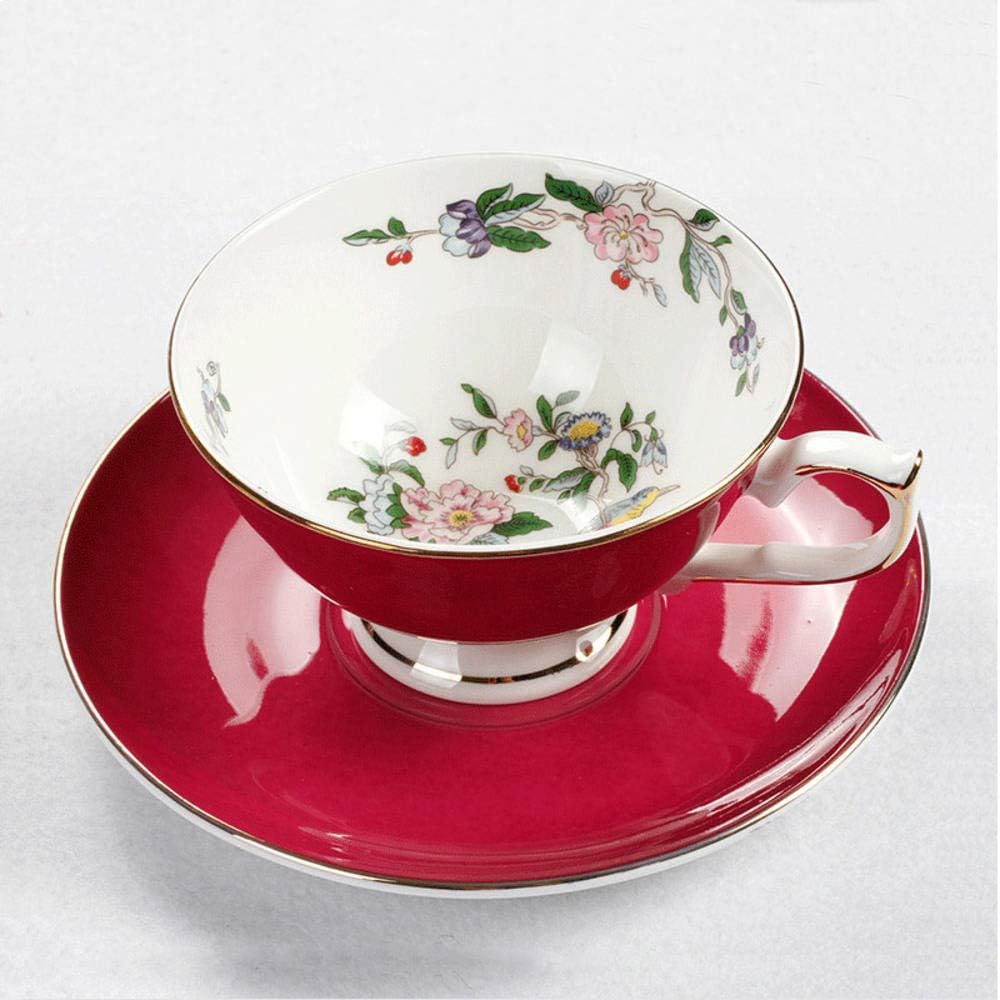 UANOU Elegant Fine Bone China Tea Cup Spoon And Saucer Set Ceramic Tea Coffee Cup Art Ceramic Tea Coffee Cup