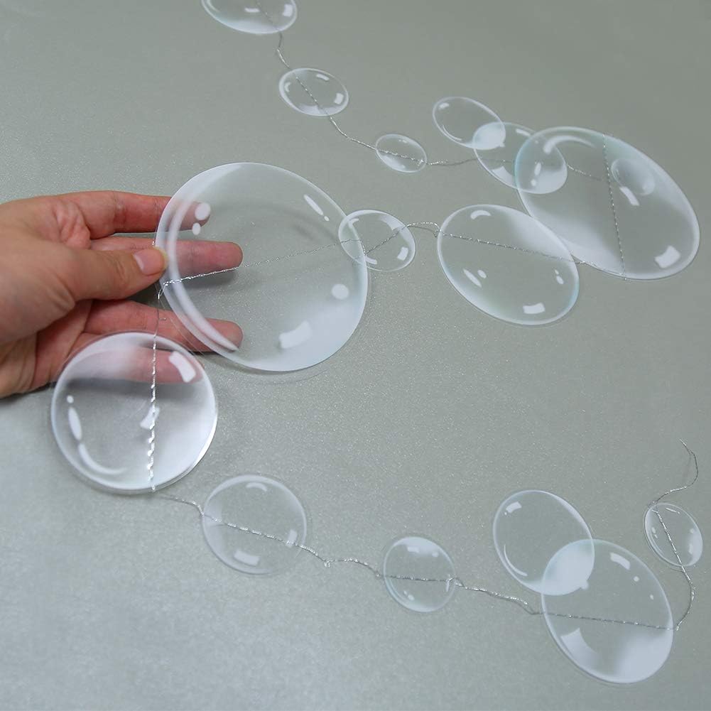 Decor365 6pcs Under the Sea White Bubble Garlands Little Mermaid Party Decorations Bubble Coutout Garland Under Water Hanging Streamer Pool Ocean Underwater Decor Kids Birthday Party Supplies - Image 5