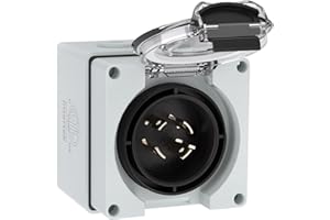 Muelnmey 20Amp Generator Power Inlet Box, NEMA L14-20P Box 125/250 Volt Male Plug Outdoor dustproof and Weatherproof for Generators, Welding Machines,etc.ETL Listed.