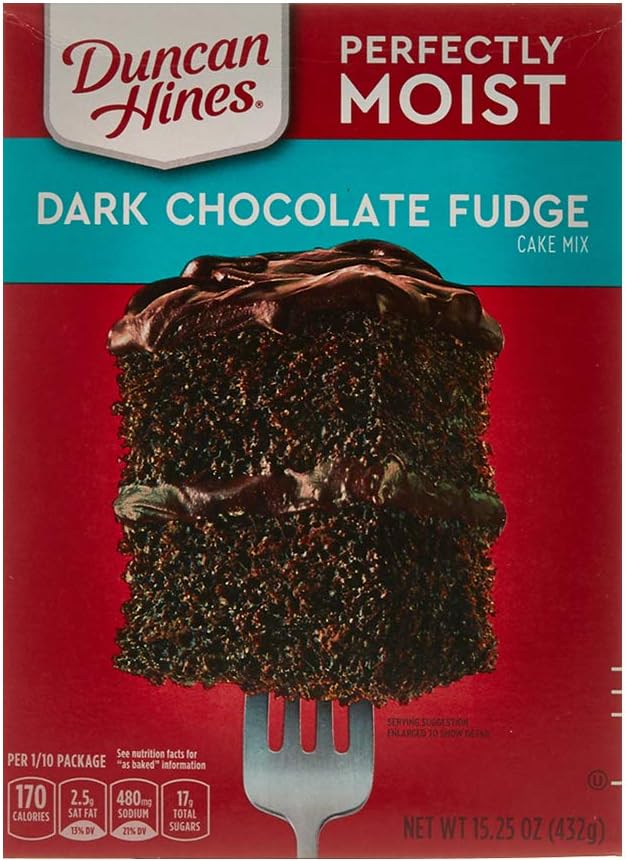 Duncan Hines Perfectly Moist Dark Chocolate Fudge Cake Mix 432g (Pack