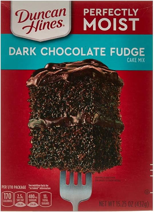 Duncan Hines Perfectly Moist Dark Chocolate Fudge Cake Mix 432g (Pack