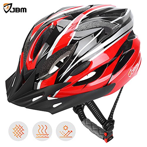 JBM Adult Cycling Bike Helmet Specialized for Men Women Safety Protection CPSC Certified (18 Colors) Black / Red / Blue / Pink / Silver Adjustable Lightweight Helmet with Reflective Stripe and Remova