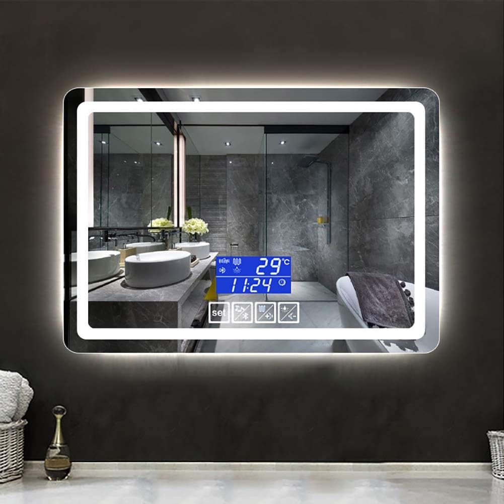 holly madera luces led blanco espejo de