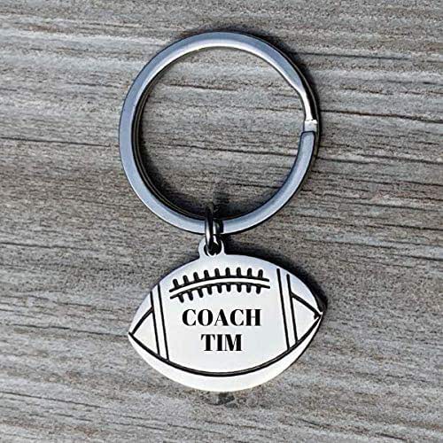 Personalized Engraved Football Coach Keychain, Football