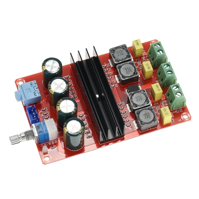 KKmoon 2 x 100W Digital Audioverstärker Brett TPA3116D2 Doppelkanal Verstärker Board DC12V-24V für Arduino