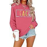 KNEYATTA Teacher Sweatshirt for Women Teach Them to Be Kind Tshirts Crewneck Sweatshirts Long Sleeve Pullover Tops