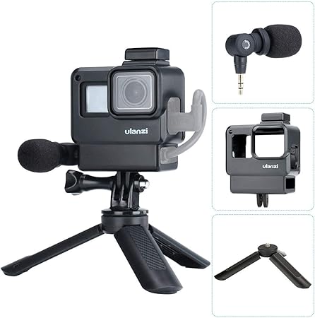 Amazon Co Jp Ulanzi Gopro Vlog 3 5mmワイヤレスビデオマイク Ulanzi Gopro保護ケース Gopro Hero用ミニ三脚ハンドル Gopro Hero 7 6 5に対応 Cameras
