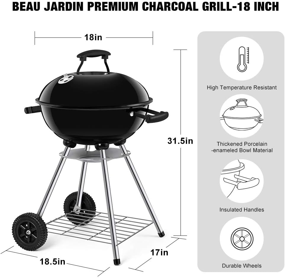 King77777 Outdoor Portable Garden Patio Picnic 185 Outdoor Backyard Cooking Kettle Charcoal Grill With Wheels Hiking Camping Bbq New Modern Useful Electric Grills Grills Smokers Pa Padanggoid