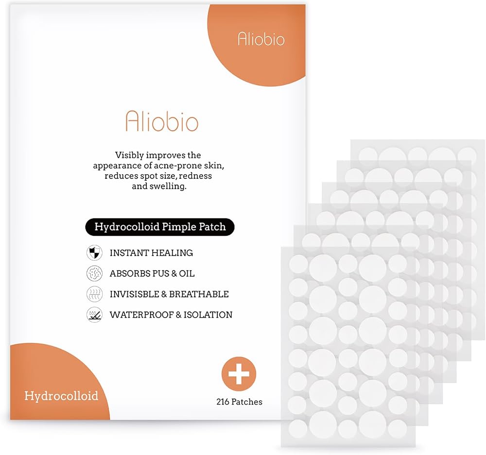 Aliobio Invisible Spot Cover Hydrocolloid Patches 216 Count Two Sizes