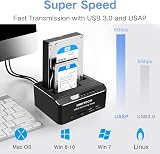 RSHTECH Dual Bay SATA HDD SSD Docking Station USB 3.0 SD Card Clone 16TB view 3