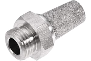 uxcell Exhaust Muffler NPT 1/4 Male Thread Sintered 316 Stainless Steel Breather Pneumatic Air Muffler