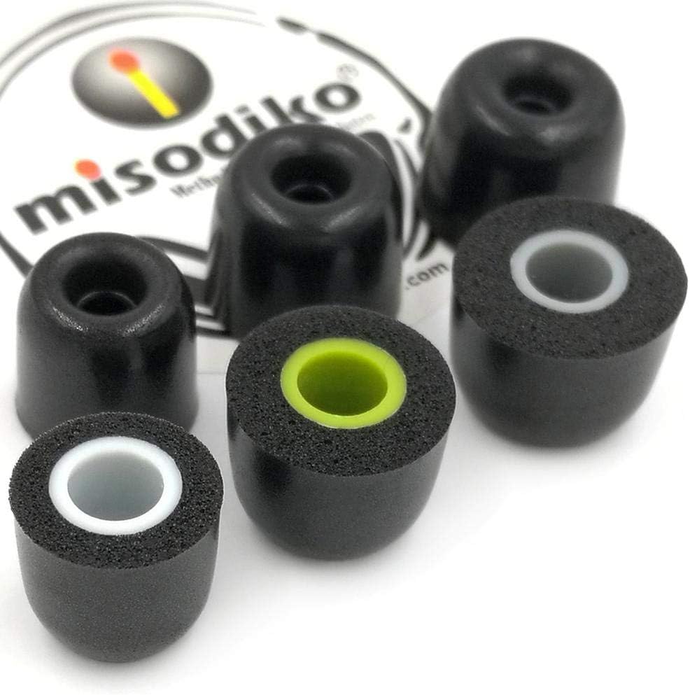 misodiko M550S Memory Foam Earbuds Tips for Jaybird X4 X3 X2, BlueBuds X, Freedom F5/ 1MORE Triple Driver/Photive PH-BTE50/ BackBeat GO 3- Replacement In-Ear Earphones Eartips (3-Pairs, S/M/L)