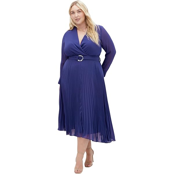 V-neck Long Sleeve Dress City Chic Women's Plus Size Dress - Margo Maxi  Dress In Angelina Print, Long Sleeve V-Neck V-neck Tie Detail Dress