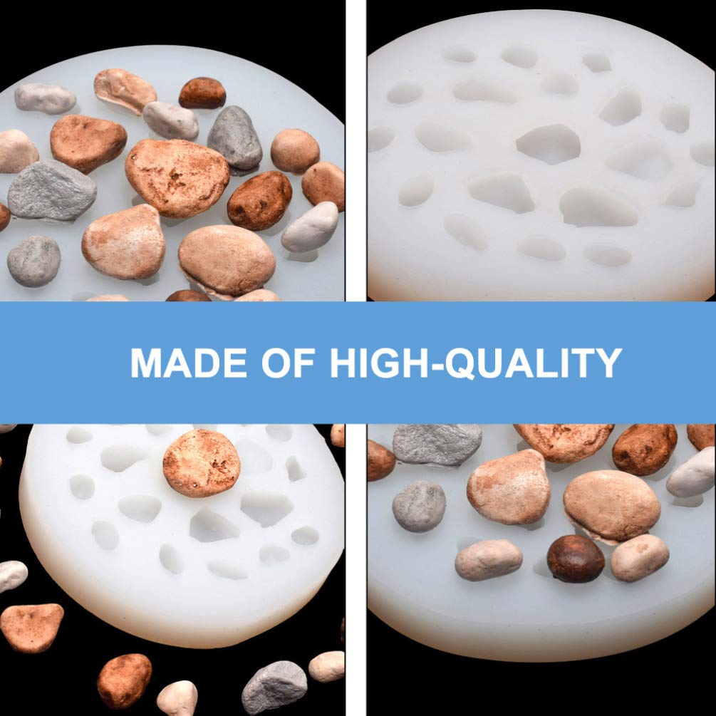 MILISTEN Silicone Stone Rock Mold River Pebble Molds 20 Cavity Stone Making Non Stick Mold DIY Art Craft Irregular Shaper Form Molds