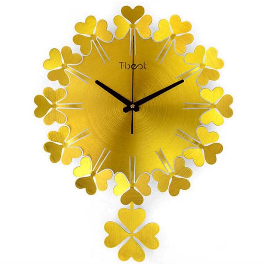 高級感 Txxm クリエイティブウォールクロックリビングルームモダンミュートクローバーメタルクロッククローバークォーツクロックベッドルームクロックテーブルを吊るす 色 C B07f76pl8d C C Studioweb Com