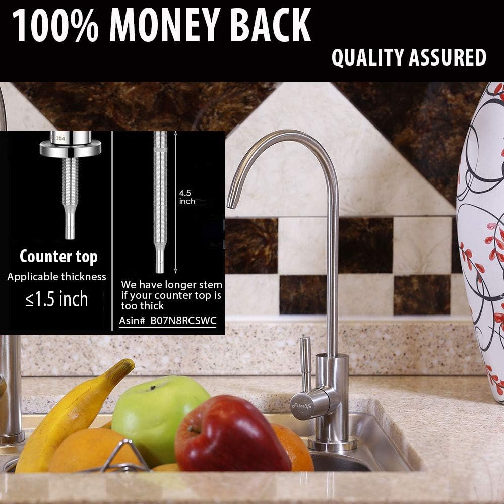 Frizzlife RO Water Filter Faucet- Drinking Water Faucet fits most Reverse Osmosis Water Filtration System-SUS304 Stainless Steel with Brushed Nickel-Lead Free - - 