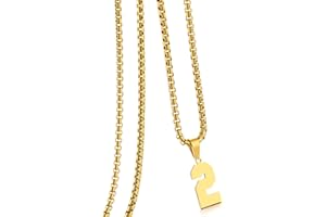 HSWYFCJY 18K Gold Number Necklace for Men,Stainless Steel Athletes Number Chain Charm Pendant Personalized Sports Jewelry for Boy Basketball Baseball Football Ice Hockey