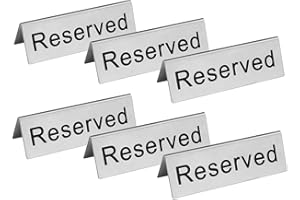 New Star Foodservice Stainless Steel Table Tent Sign (Scoltp-213 (Reserved), 4 x 1.5-Inch (Set of 6))
