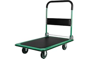 ARLTAMOX Moving Platform Hand Truck 660lbs.Foldable Push Cart Dolly with 360 Degree Swivel Wheels.Large Size Dolly Cart for Easy Storage.Heavy Duty Rolling Tool Cart.Collapsible Luggage Cart (Green, 660LB)