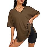 ATHMILE Oversized Tshirts for Women Summer 2026 V Neck Casual Workout Plus Size Tops Spring Fashion Cute Basic Trendy Outfits