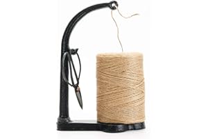 Sungmor Cast Iron Garden Twine Holder Set - 1300ft. Natural Jute Twine String & Rope Rack & Scissors - Decorative & Practical Home Arts Crafts Tools for Picture Display Gift Wrapping Packing Gardening