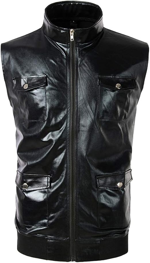 Men Vest Men Vest Fashion Trend Boutique Casual Party Shiny Coating