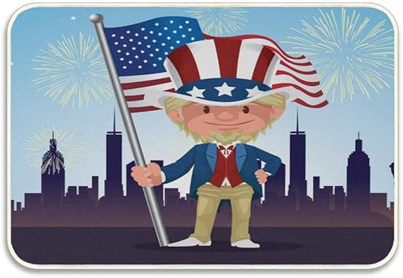Amazon.com : Huayuanhurug Uncle Sam Holding American Flag ...