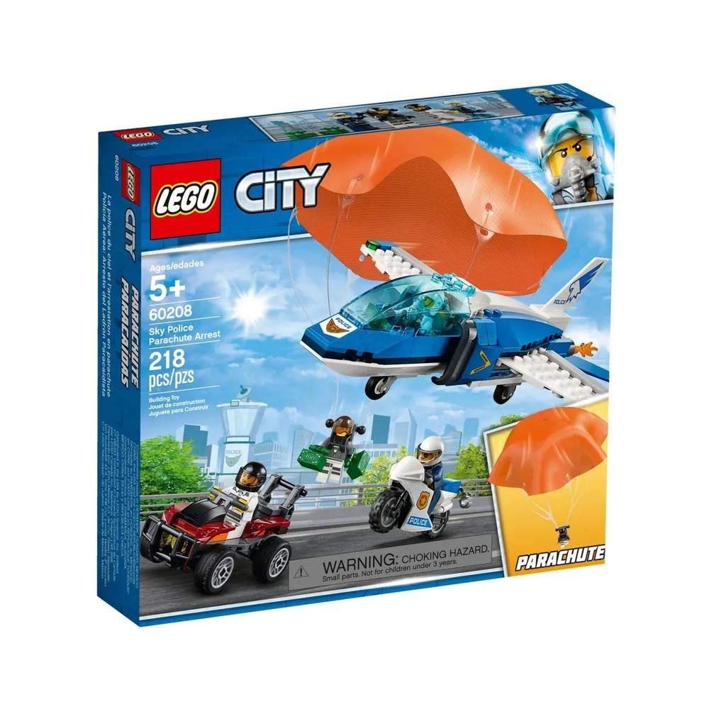 City LEGO Sky Police Parachute Arrest 60208 Building Kit , New 2019 (218 Piece)
