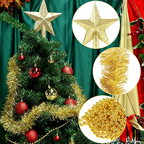 DomeStar Christmas Balls Set, 44PCS Christmas Balls Assorted Pendant Shatterproof Balls Ornament for Xmas Tree Decoration