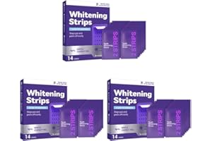 Purple Teeth Whitening Strips, Gentle Daily for Surface Stain Reduction & Natural Shine, Portable 14 Whitening Strips for Hom