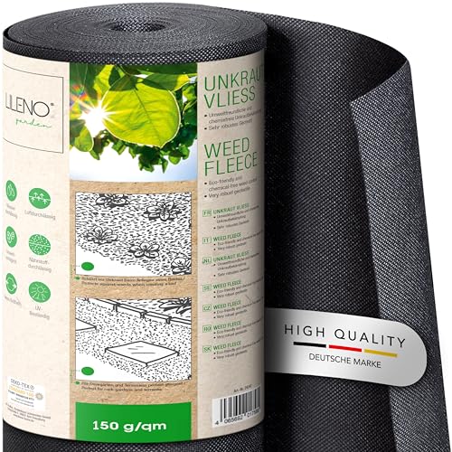 LILENO HOME 200m² Unkrautvlies Gartenvlies gegen Unkraut [150 g/qm]