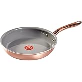T-Fal Preserve Ceramic Nonstick Frying Pan Skillet 12-inch, Oven Broiler Safe up to 350°F, Cookware, InoCeram Glide Technology, Frying Pan, Skillet Pots & Pans, Rose Gold