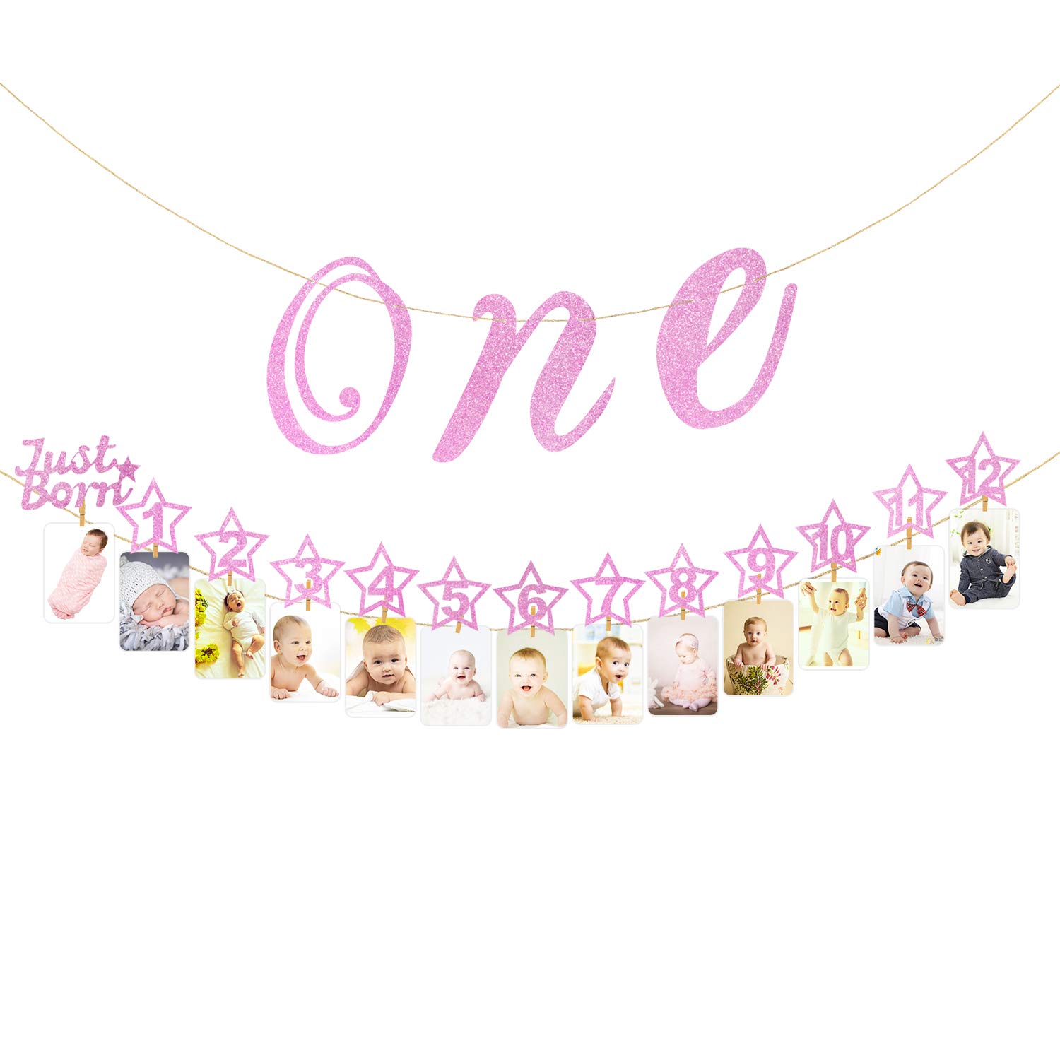 Milestone Mens Photo Bebe Bruant Pour Nouveau Ne A 12 Mois Premier Anniversaire Ensemble De Decor Bleu Hifot 1er Anniversaire Photo Banniere Avec Haute Chaise Paillettes Or Une Decoration Loisirs Creatifs Fournitures De