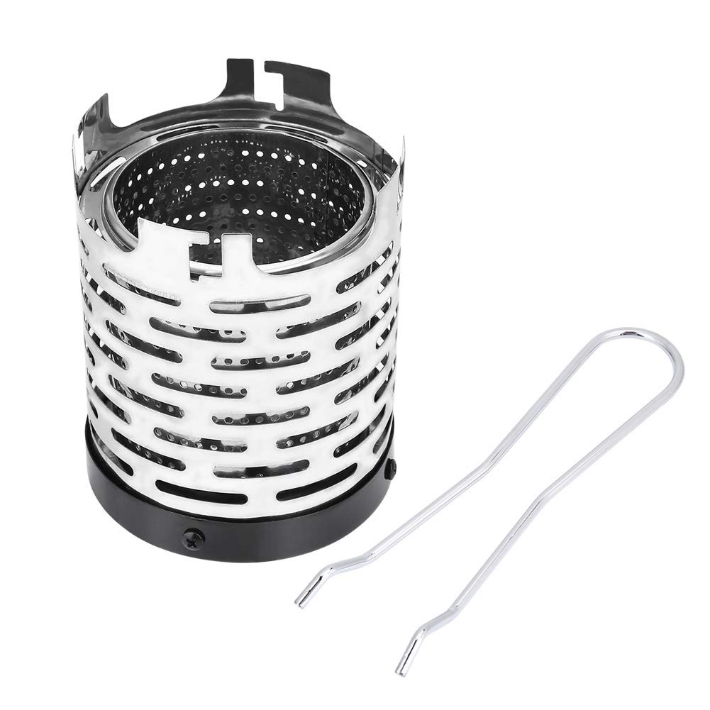 Tyenaza Camping Heater Stove, Mini Stainless Steel Portable Outdoor Folding Heating Gas Stove Hiking Camping Warm Equipment