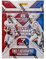 2018 Panini Contenders Draft Pick NFL Football EXCLUSIVE Factory Sealed Retail Box with TWO(2) AUTOGRAPHS! Look for Rookies & Autographs of Baker Mayfield, Saquon Barkley, Sam Donald & More! WOWZZER!
