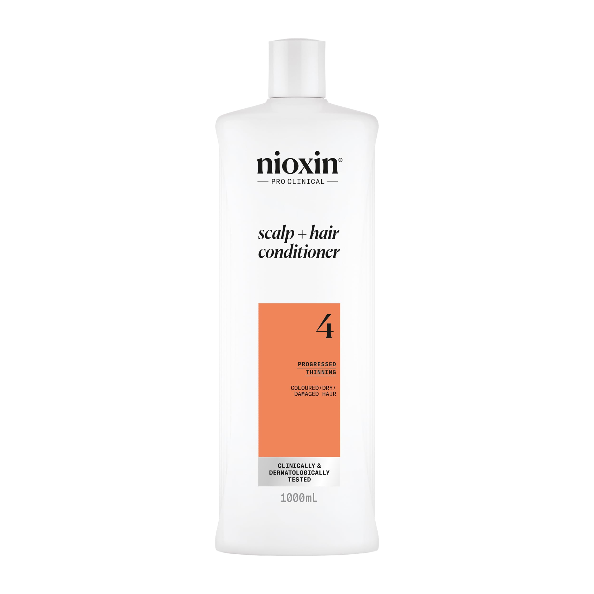 Nioxin System 4 Scalp + Hair Conditioner - Hair Thickening Conditioner for Coloured, Dry and Damaged Hair with Progressed Thinning - with Biotin and Niacinamide, 1L
